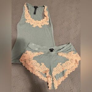 La Perla Blue and Lace Cashmere Sleepwear